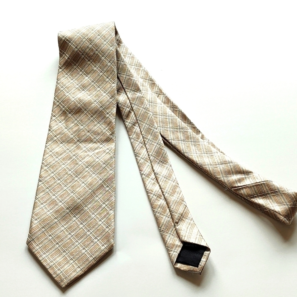 Francesco Smalto Paris gold and blue patterned silk tie
